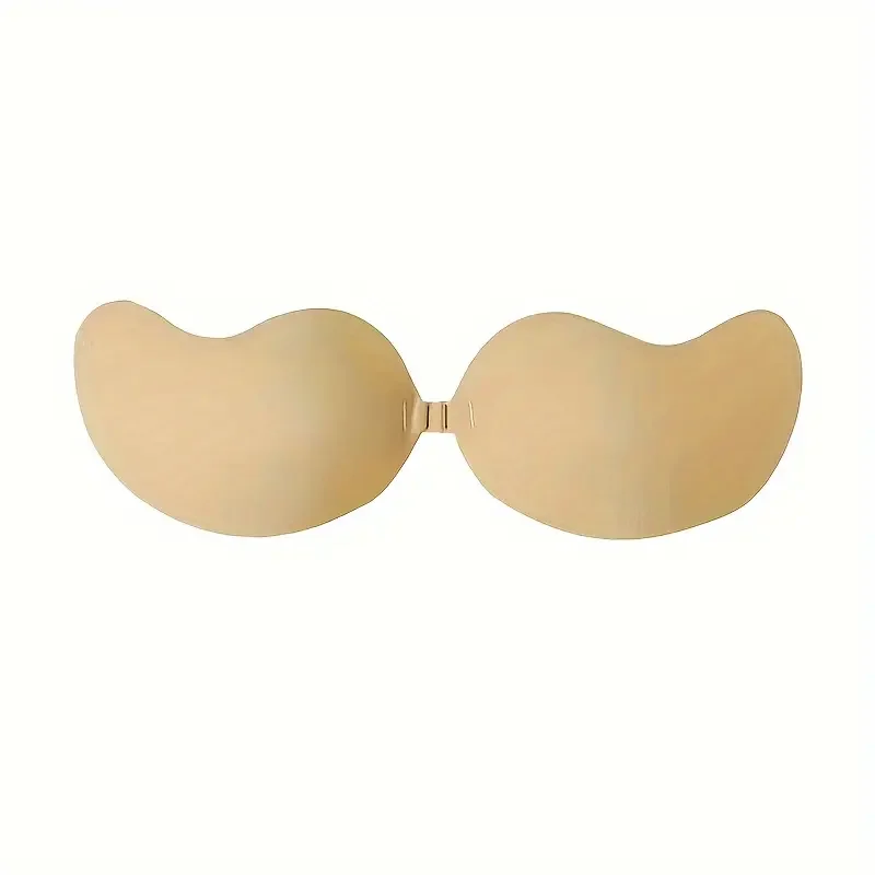 Nipple Cover Pasties - 女性用インビジブルリフトブラパティース 2組セット 自己粘着式ストラップレスプッシュアップニップルカバー ウェディングドレス、フォーマルイベント、写真撮影用 スムースベージュシリコン 快適で再利用可能