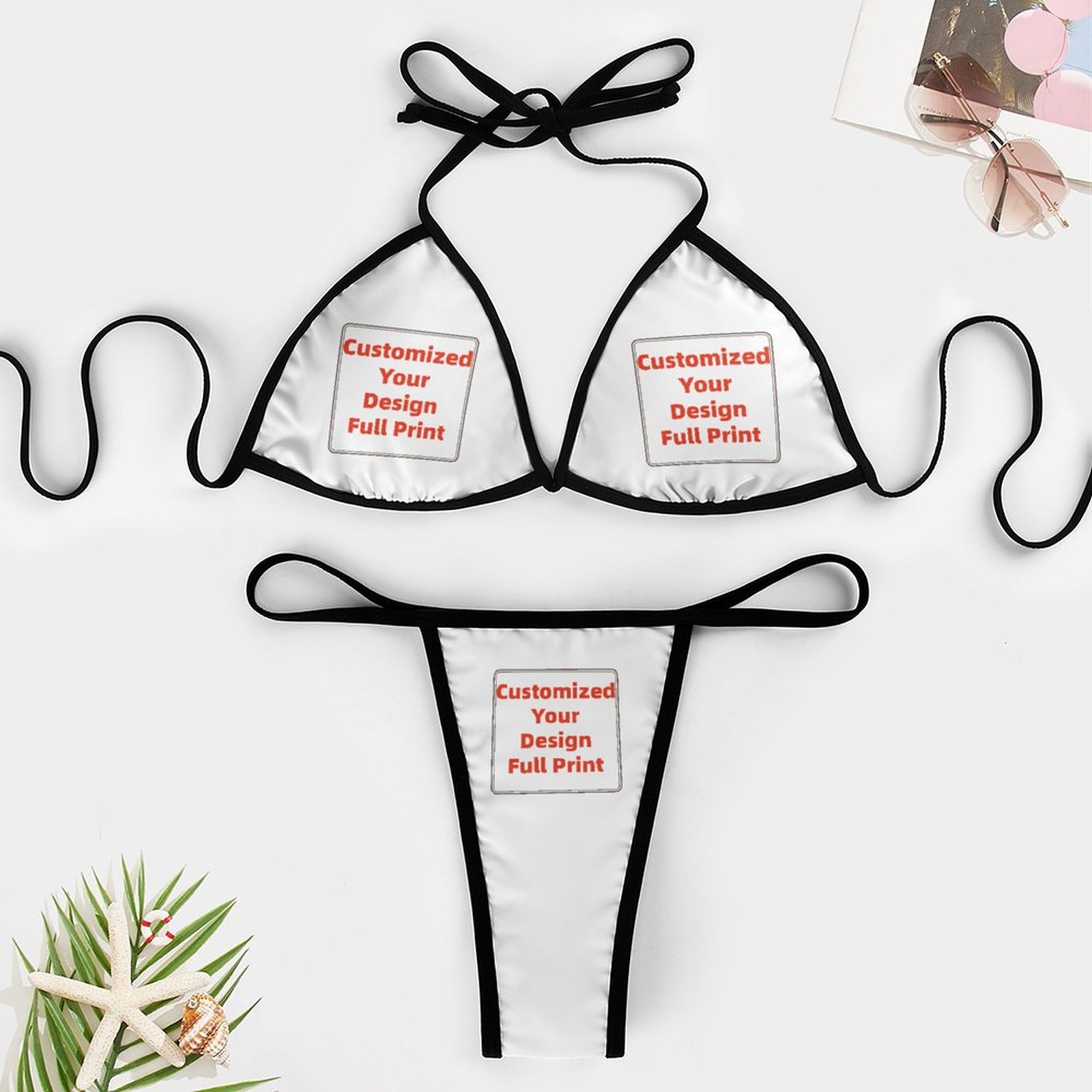 オーダーメイドの女性用ブラジリアン・トライアングル・スリング - Thong Bikini Women のレビューと価格