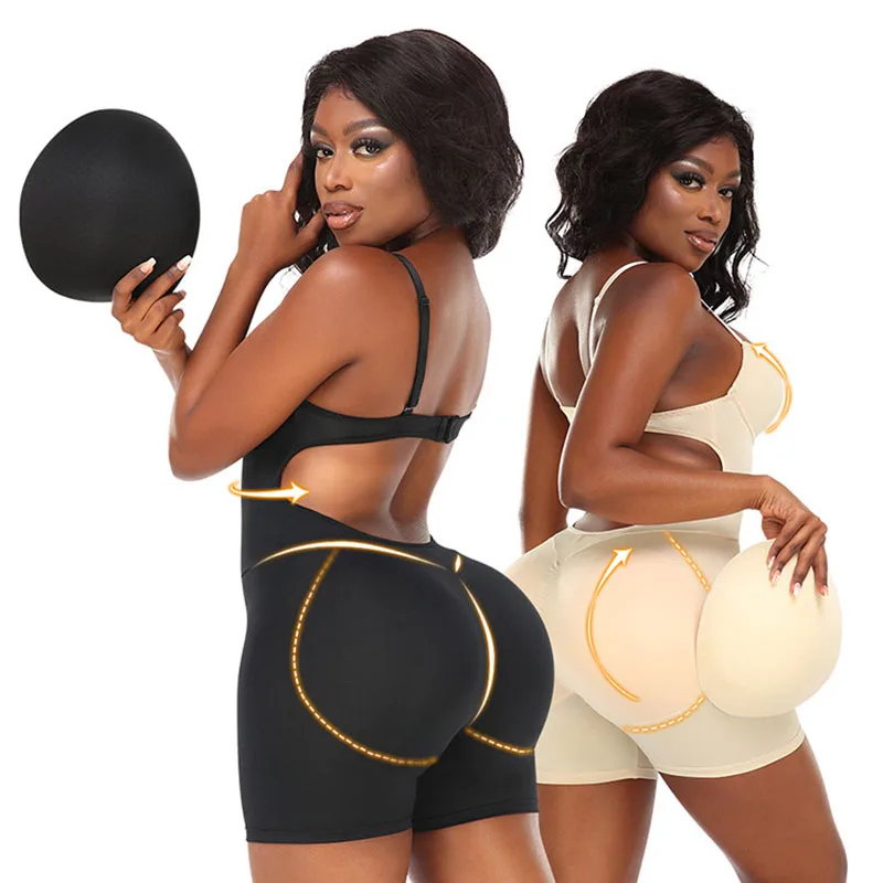 ボディスーツシェイプウェアパッド入りヒップエンハンサーブラジ - Shapewear Bodysuit Firm のレビューと価格
