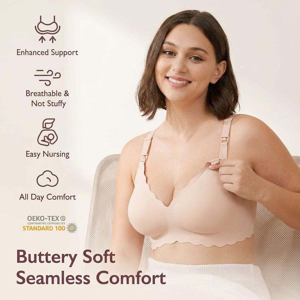 3XLプラスサイズマタニティ授乳ブラ、フロントスナップ開閉、 - Nursing Bra Sleep のレビューと価格